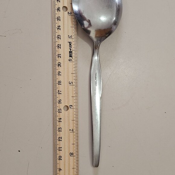 Elden Vintage Rose Casserole Spoon Stainless 8.5" Midcentury Colonial floral ED - Picture 6 of 6